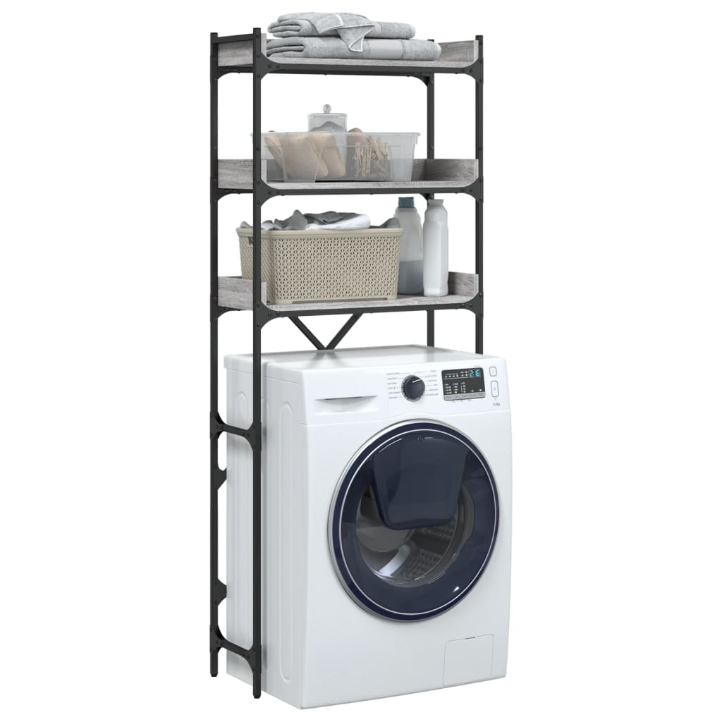 vidaXL Washing Machine Shelf Grey Sonoma 67x25x163 cm Engineered Wood 5
