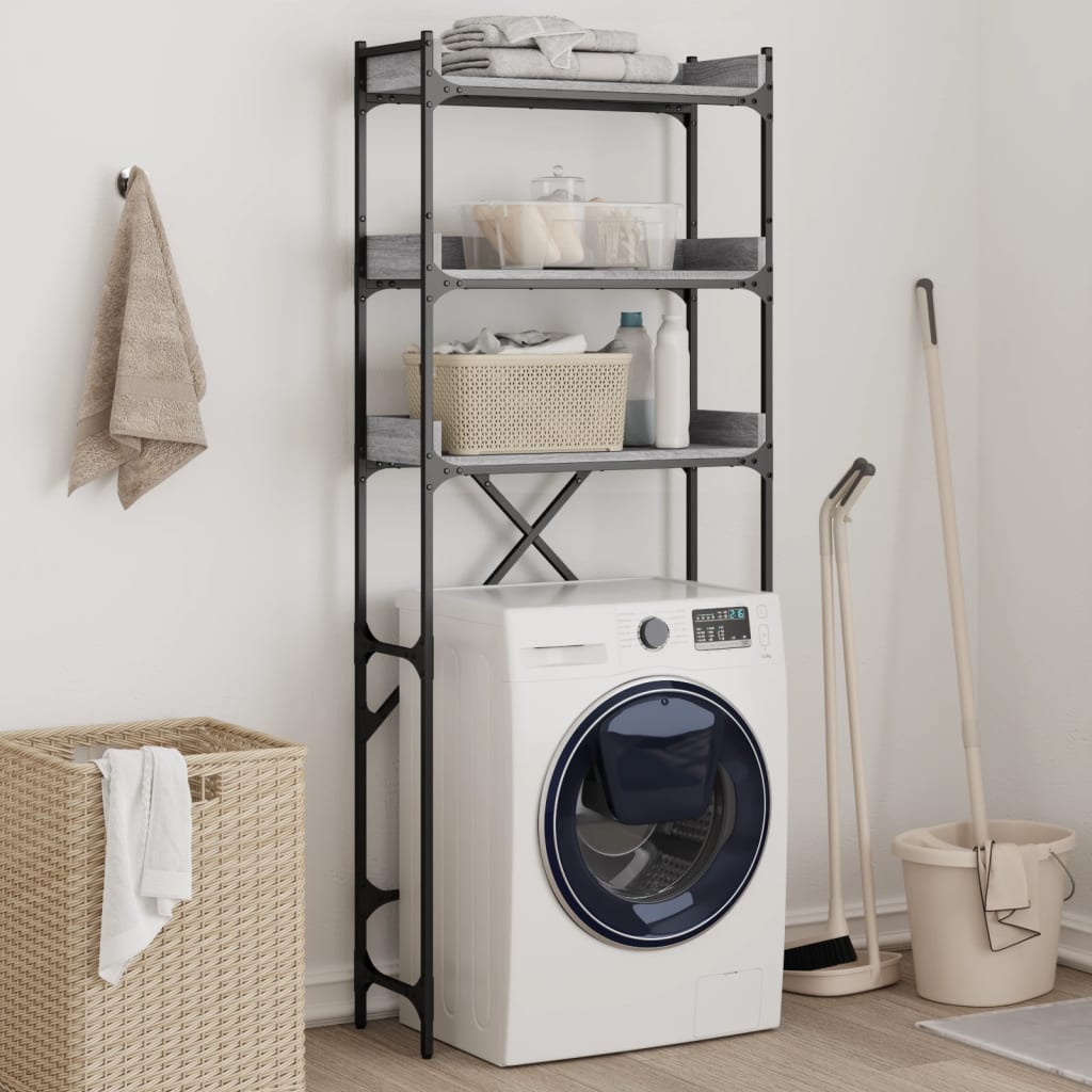 vidaXL Washing Machine Shelf Grey Sonoma 67x25x163 cm Engineered Wood 1