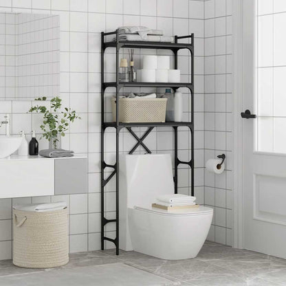 vidaXL Washing Machine Shelf Black 67x25x163 cm Engineered Wood 4