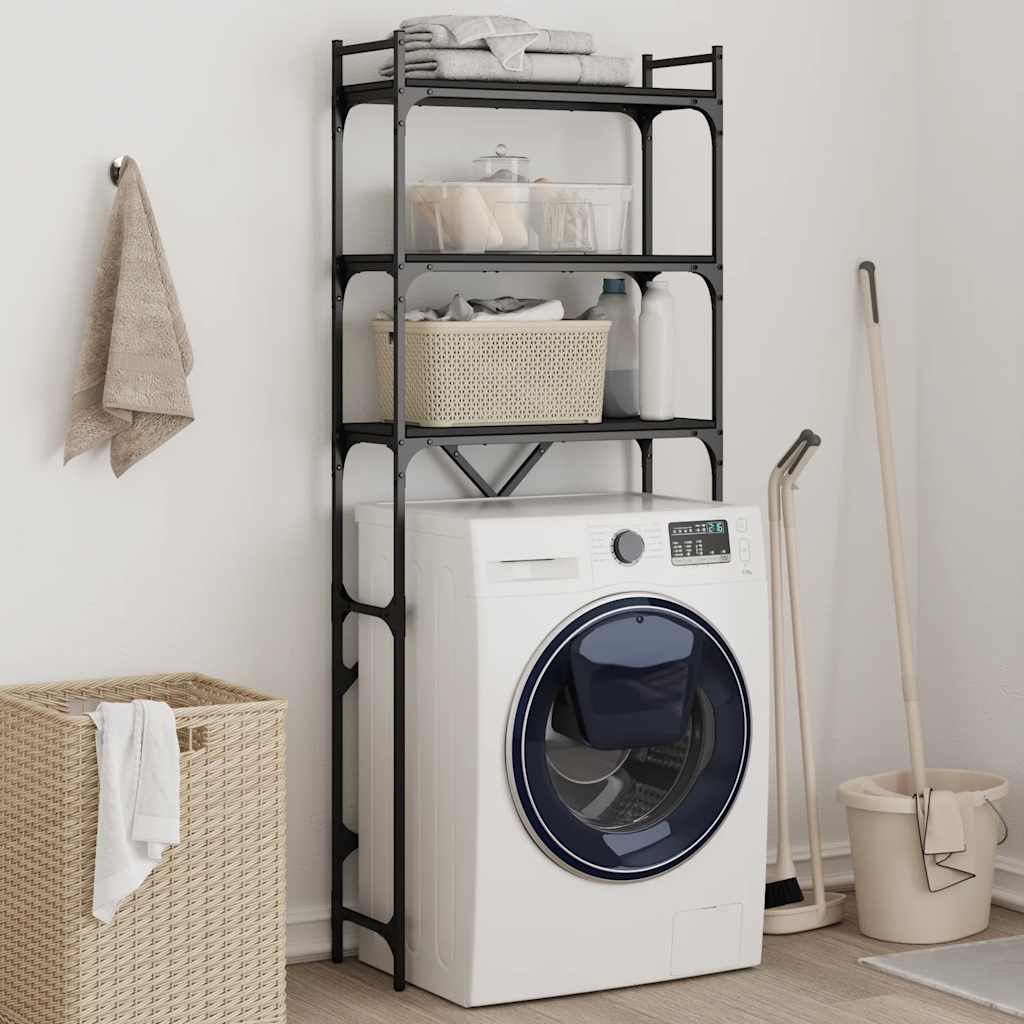 vidaXL Washing Machine Shelf Black 67x25x163 cm Engineered Wood 1