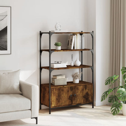 vidaXL Bookcase 3-Tier Smoked Oak 70x30x109.5 cm Engineered Wood 3
