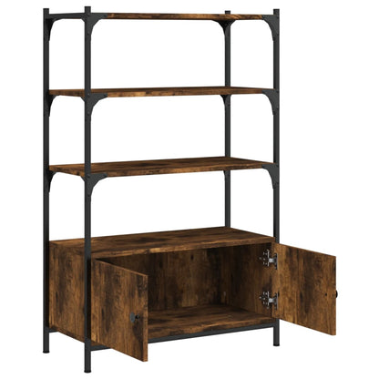 vidaXL Bookcase 3-Tier Smoked Oak 70x30x109.5 cm Engineered Wood 5