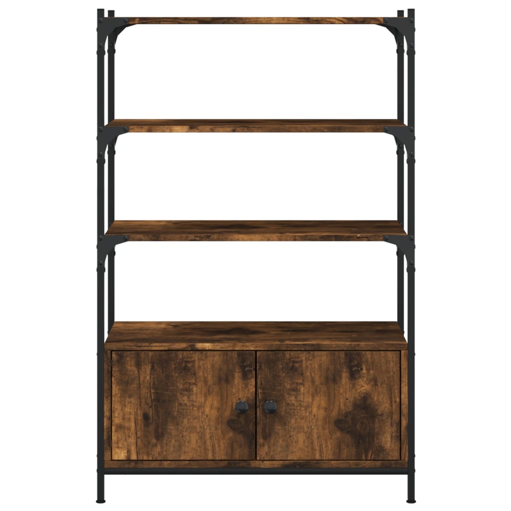vidaXL Bookcase 3-Tier Smoked Oak 70x30x109.5 cm Engineered Wood 6