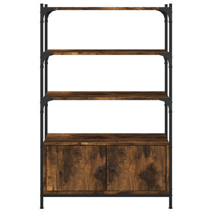 vidaXL Bookcase 3-Tier Smoked Oak 70x30x109.5 cm Engineered Wood 6