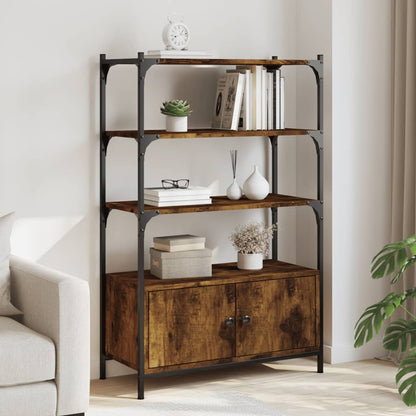 vidaXL Bookcase 3-Tier Smoked Oak 70x30x109.5 cm Engineered Wood 1