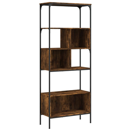 vidaXL Bookcase 5-Tier Smoked Oak 76x33x188.5 cm Engineered Wood 2