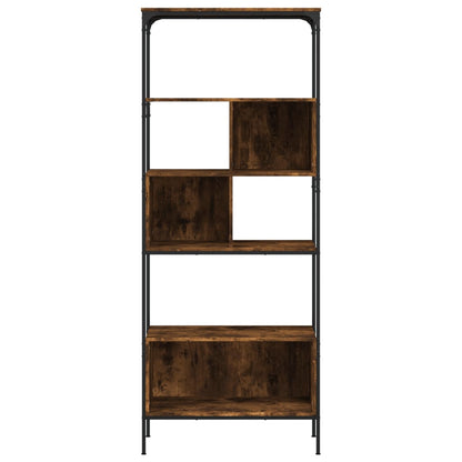 vidaXL Bookcase 5-Tier Smoked Oak 76x33x188.5 cm Engineered Wood 5