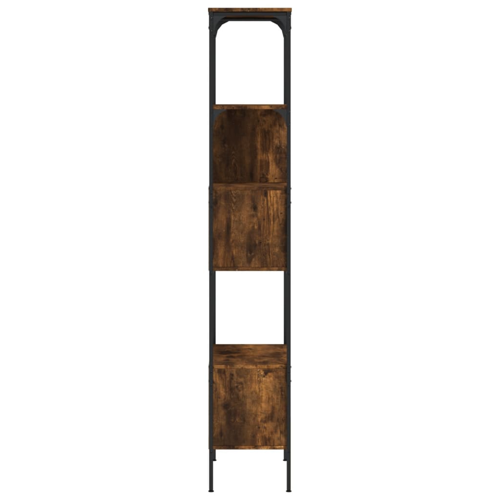 vidaXL Bookcase 5-Tier Smoked Oak 76x33x188.5 cm Engineered Wood 6