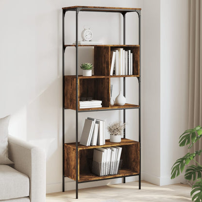 vidaXL Bookcase 5-Tier Smoked Oak 76x33x188.5 cm Engineered Wood 1