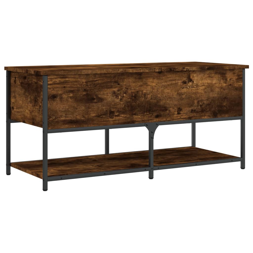 vidaXL Storage Bench Smoked Oak 100x42.5x47 cm Engineered Wood 2