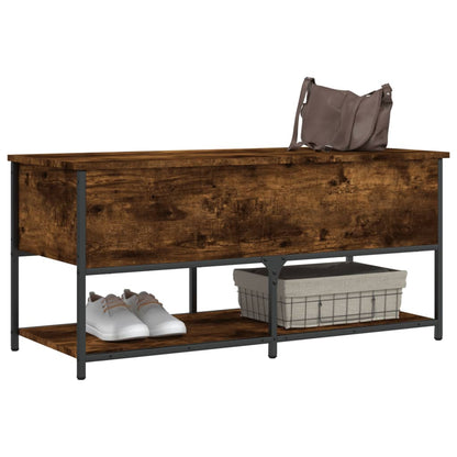 vidaXL Storage Bench Smoked Oak 100x42.5x47 cm Engineered Wood 4