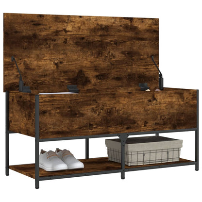 vidaXL Storage Bench Smoked Oak 100x42.5x47 cm Engineered Wood 5