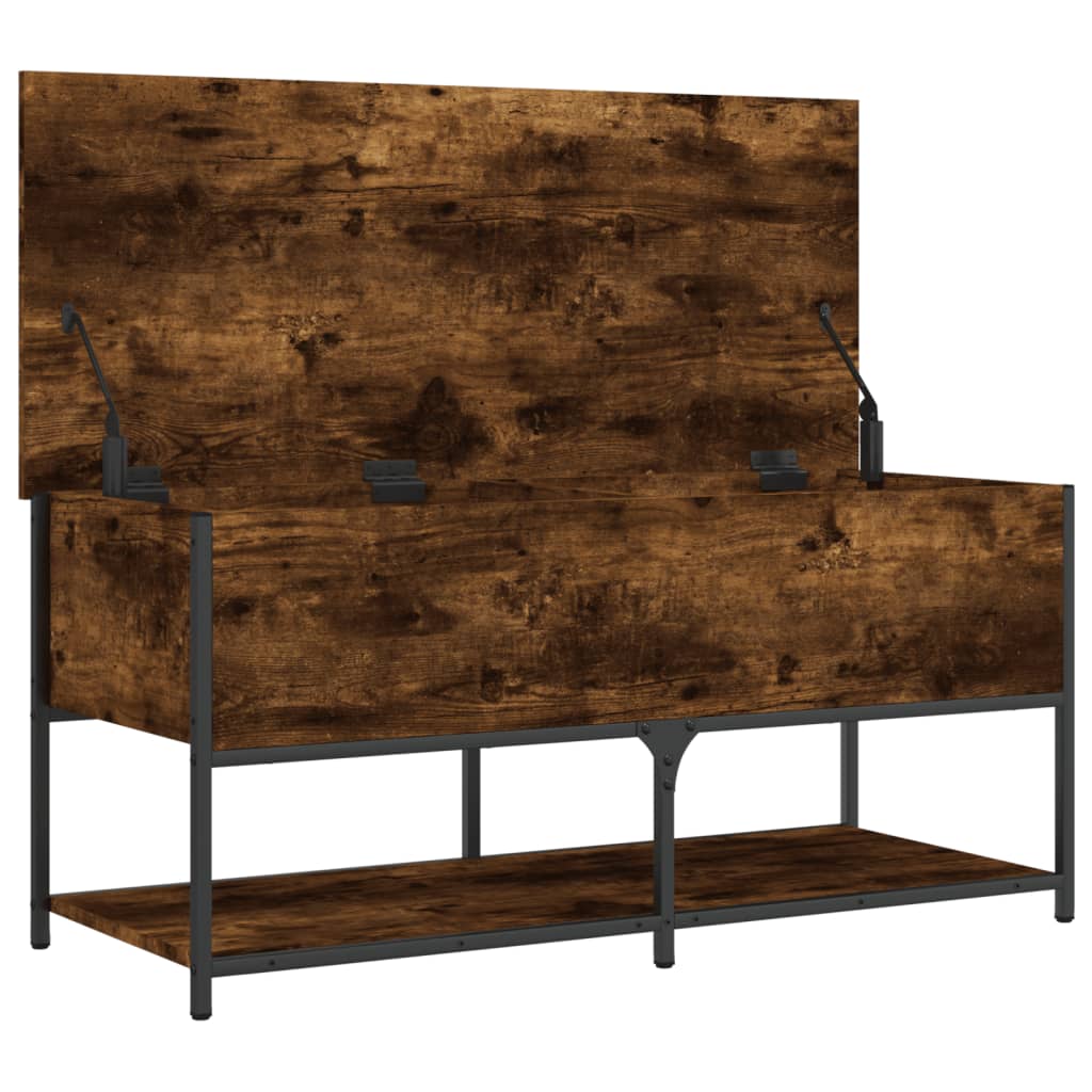 vidaXL Storage Bench Smoked Oak 100x42.5x47 cm Engineered Wood 6