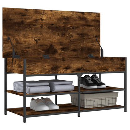 vidaXL Shoe Bench Smoked Oak 100x42.5x50 cm Engineered Wood 5
