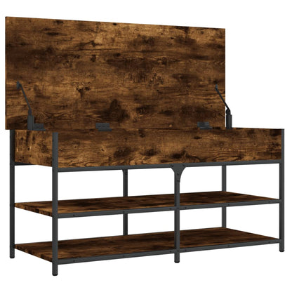 vidaXL Shoe Bench Smoked Oak 100x42.5x50 cm Engineered Wood 6