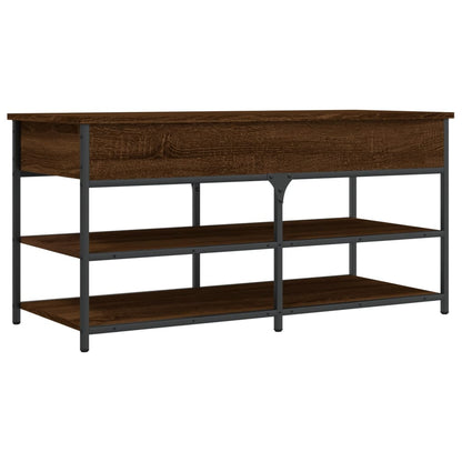 vidaXL Shoe Bench Brown Oak 100x42.5x50 cm Engineered Wood 2