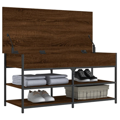 vidaXL Shoe Bench Brown Oak 100x42.5x50 cm Engineered Wood 5