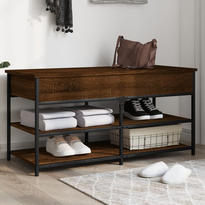 vidaXL Shoe Bench Brown Oak 100x42.5x50 cm Engineered Wood 1