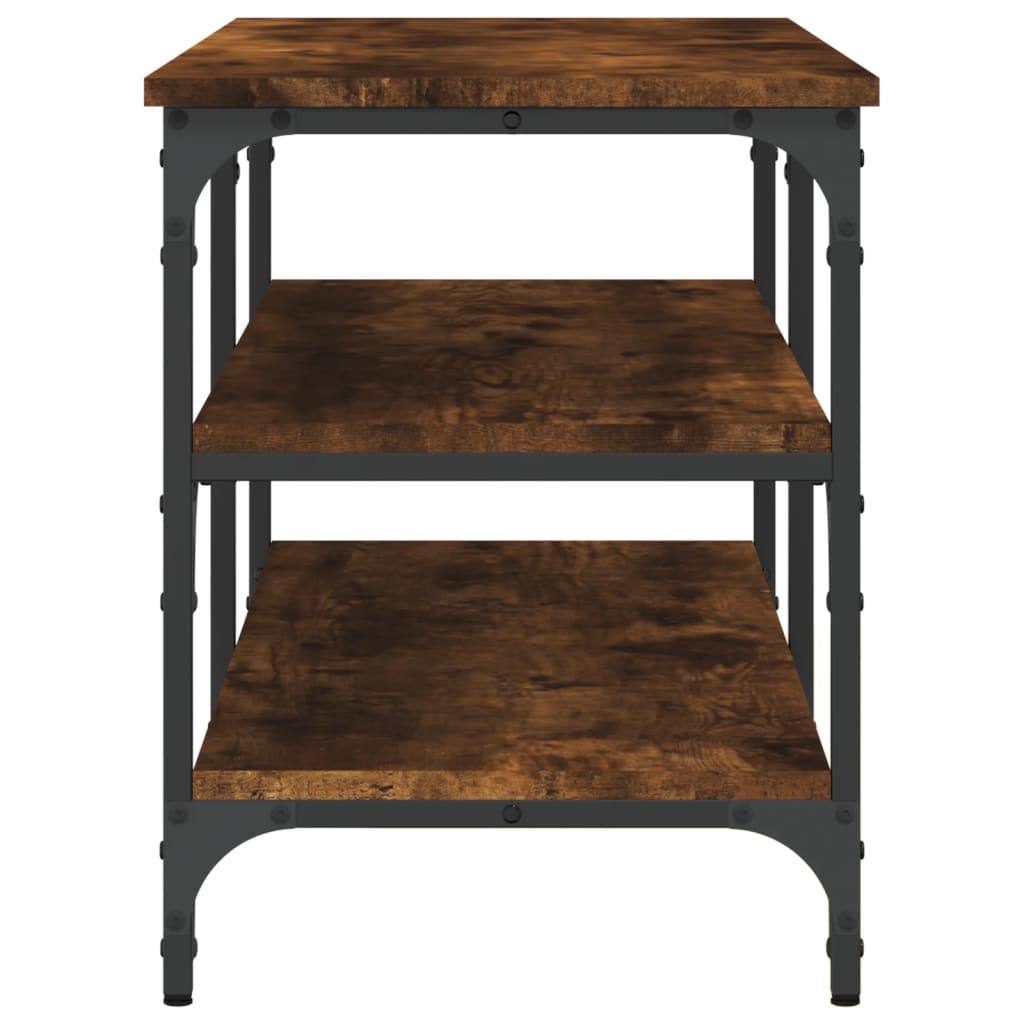 vidaXL Shoe Bench Smoked Oak 100x38.5x49 cm Engineered Wood 6