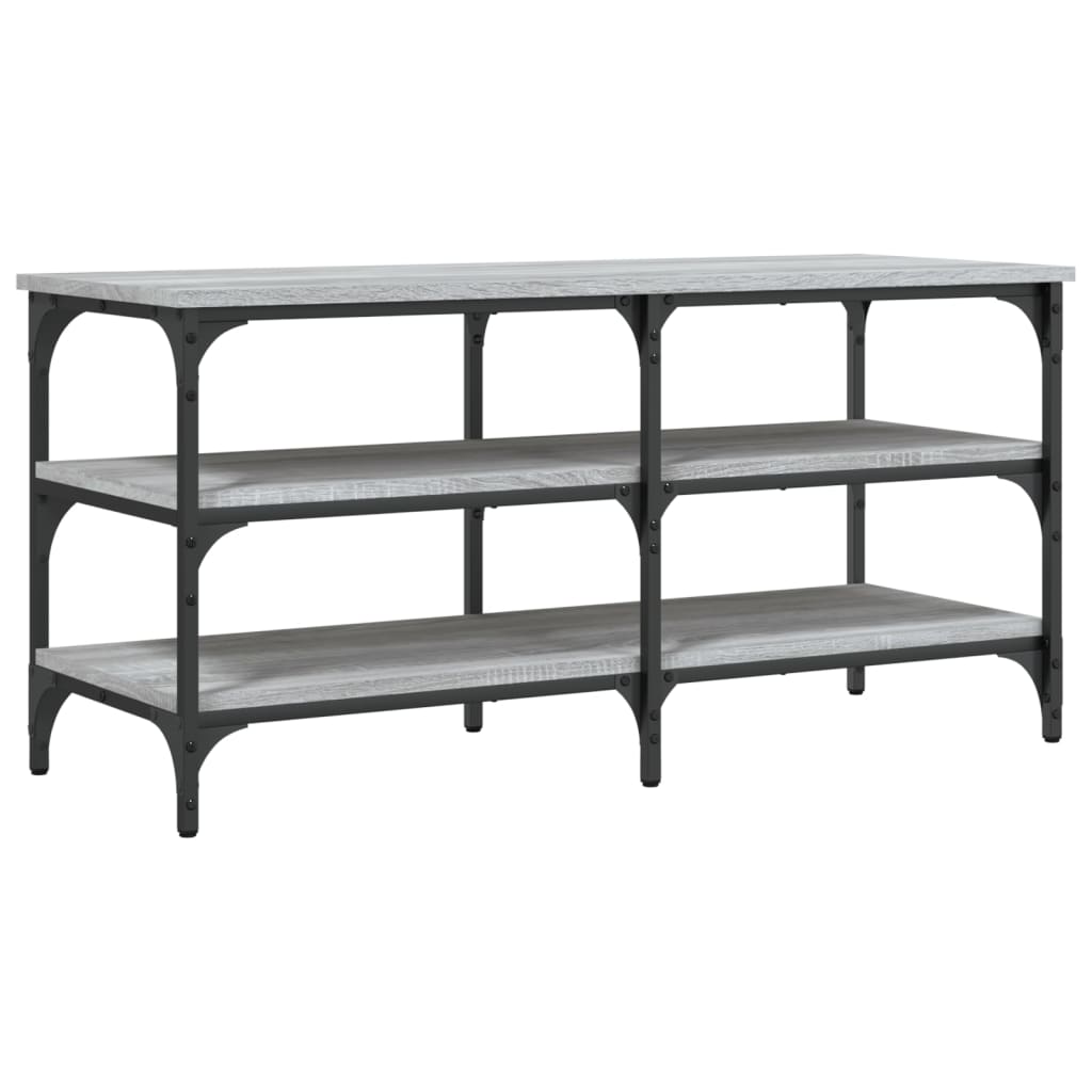 vidaXL Shoe Bench Grey Sonoma 100x38.5x49 cm Engineered Wood 2