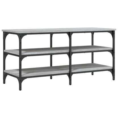vidaXL Shoe Bench Grey Sonoma 100x38.5x49 cm Engineered Wood 2
