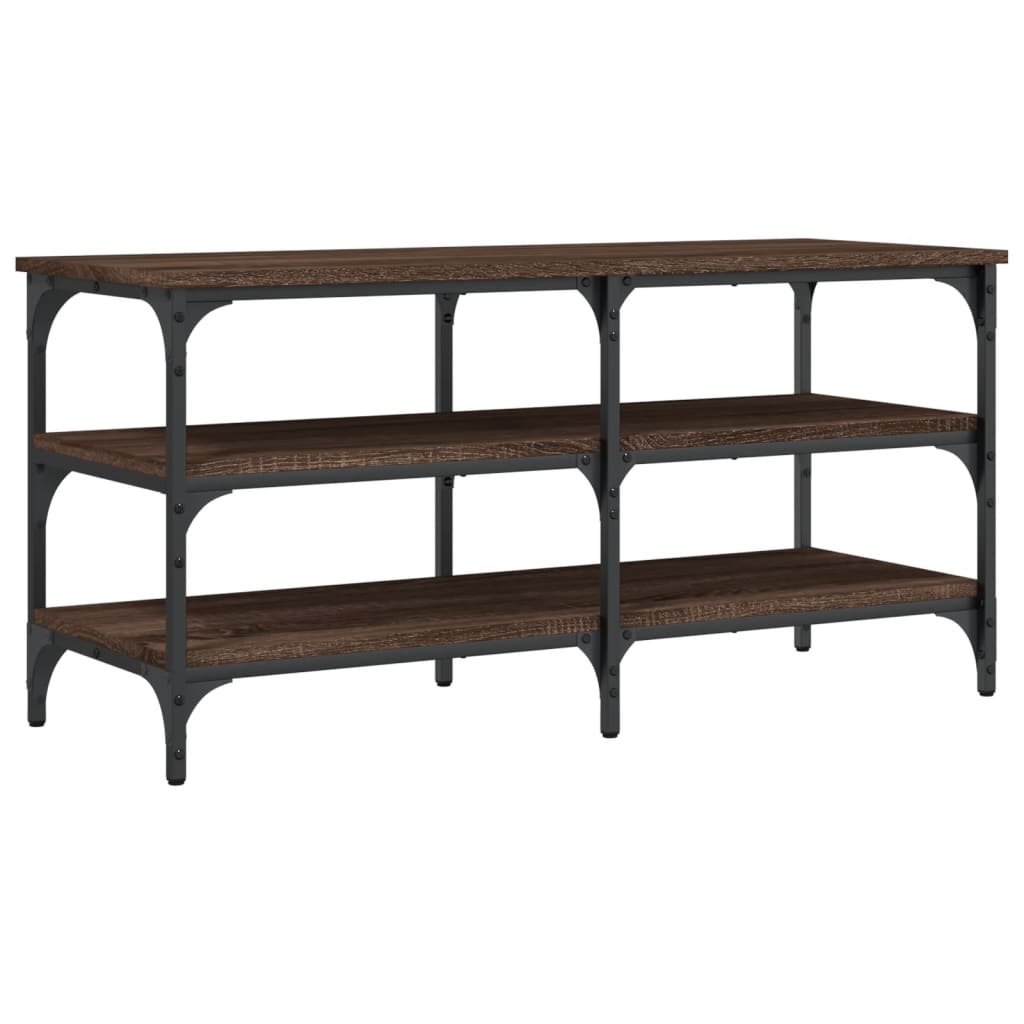 vidaXL Shoe Bench Brown Oak 100x38.5x49 cm Engineered Wood 2