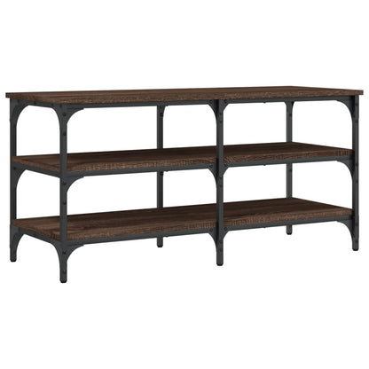vidaXL Shoe Bench Brown Oak 100x38.5x49 cm Engineered Wood 2