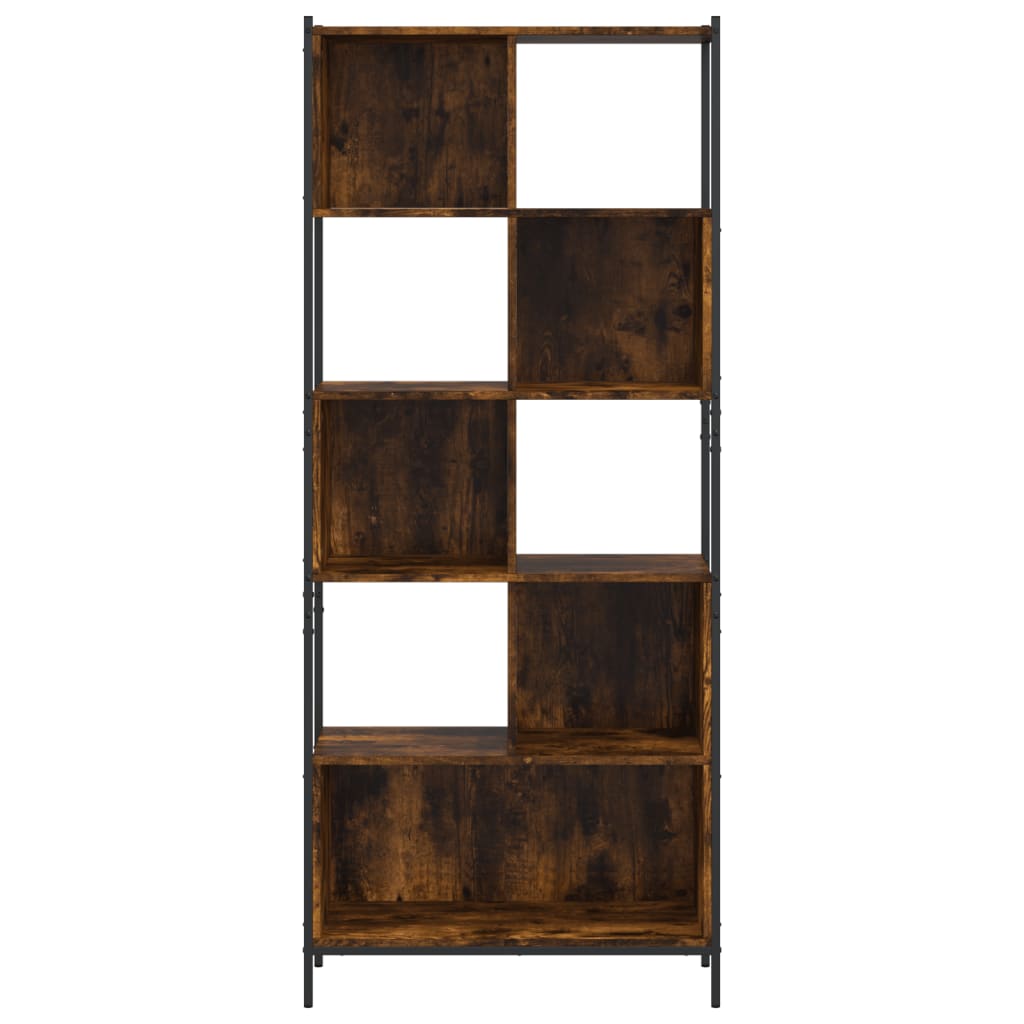 vidaXL Bookcase Smoked Oak 72x28x172 cm Engineered Wood 4