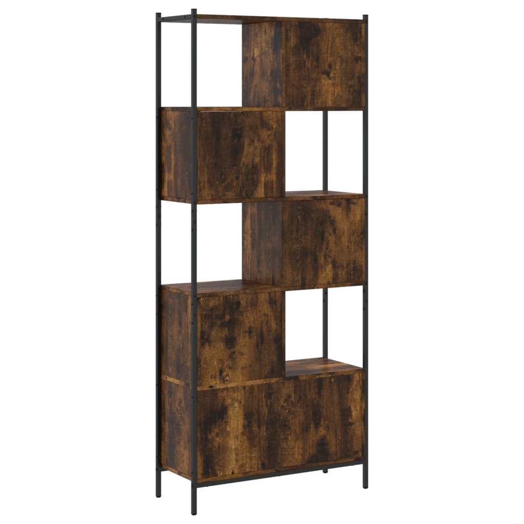 vidaXL Bookcase Smoked Oak 72x28x172 cm Engineered Wood 5