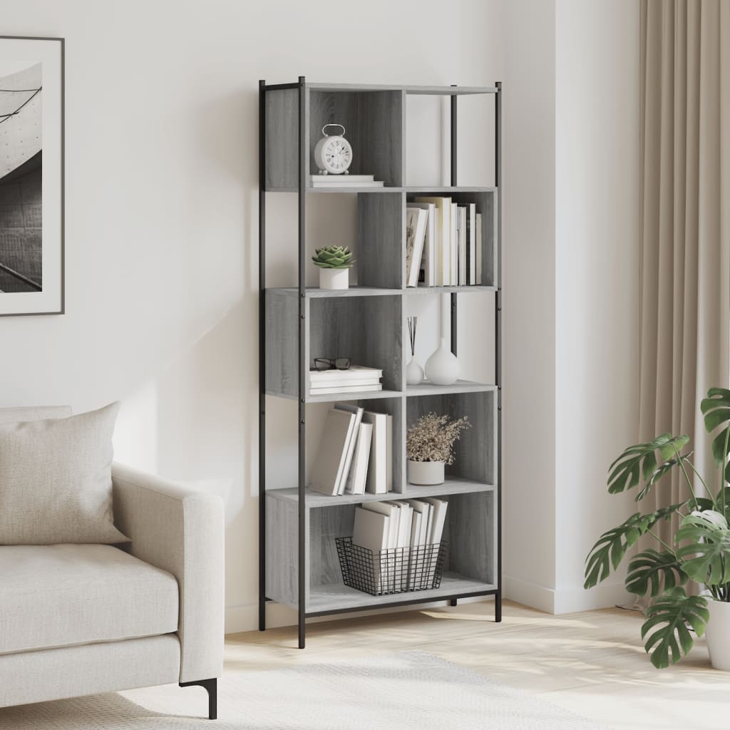 Bookcase 72x28x172 cm Engineered Wood Grey sonoma