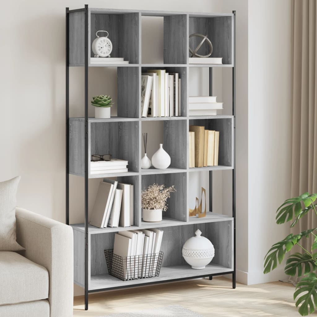 Bookcase 102x28x172 cm Engineered Wood Grey sonoma