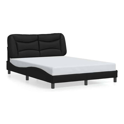 Bed Frame without Mattress "Hvar" 90x190 cm Faux Leather Black 4FT6 Double