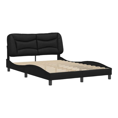 Bed Frame without Mattress "Hvar" 90x190 cm Faux Leather Black 4FT6 Double