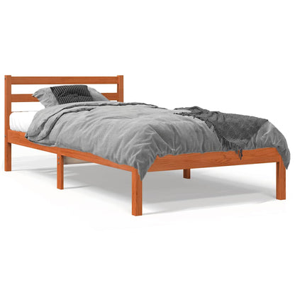 vidaXL Bed Frame | Wax Brown | Solid pine wood | Single | Durable | Bed Frame 2