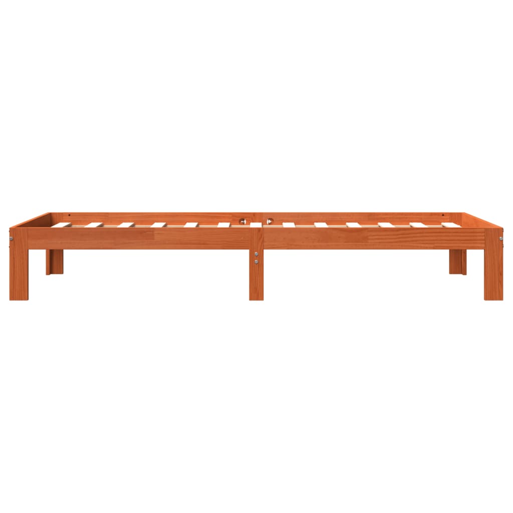 vidaXL Bed Frame without Mattress Wax Brown 90x190 cm Single Solid Wood Pine 5