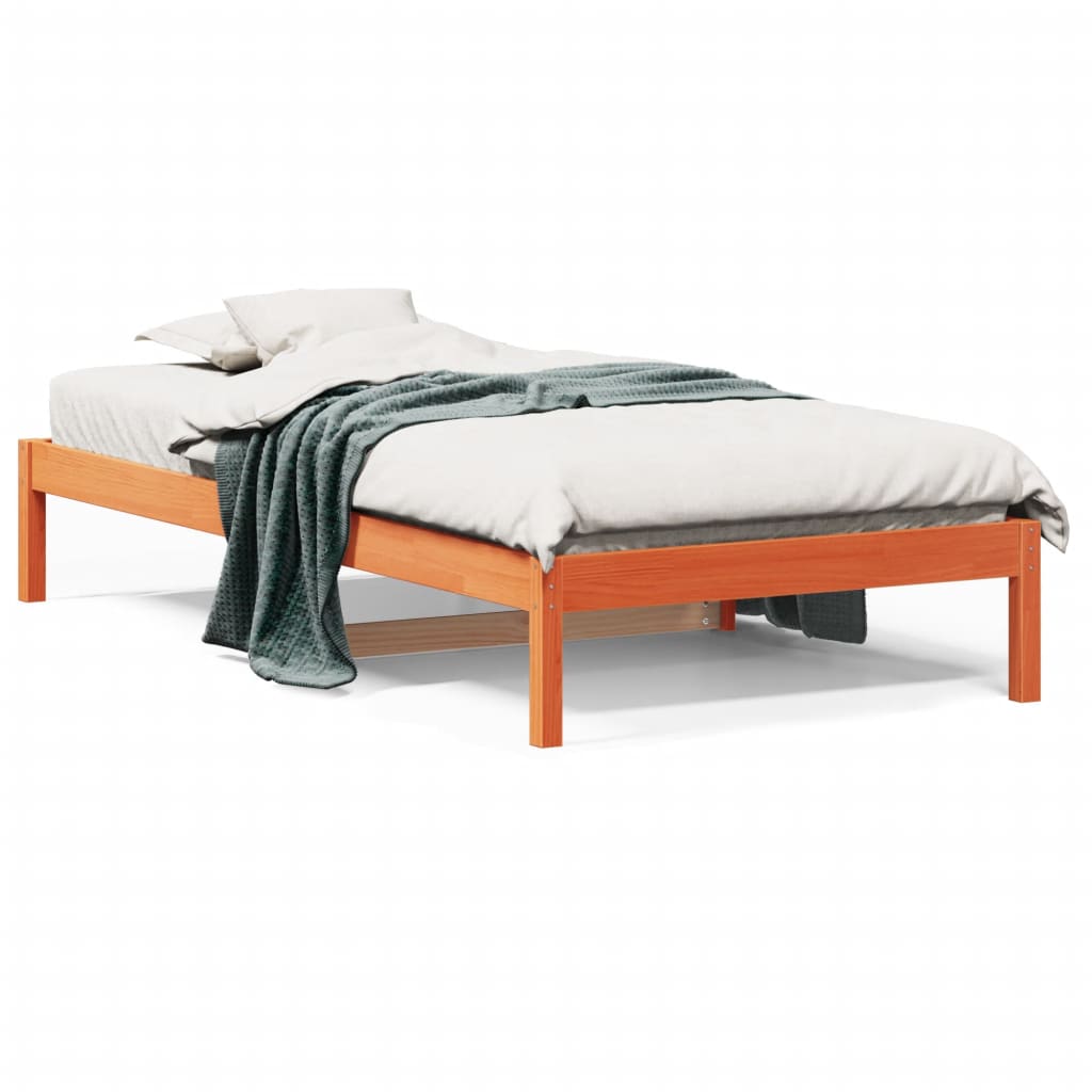 vidaXL Day Bed without Mattress Wax Brown 90x200 cm Solid Wood Pine 2