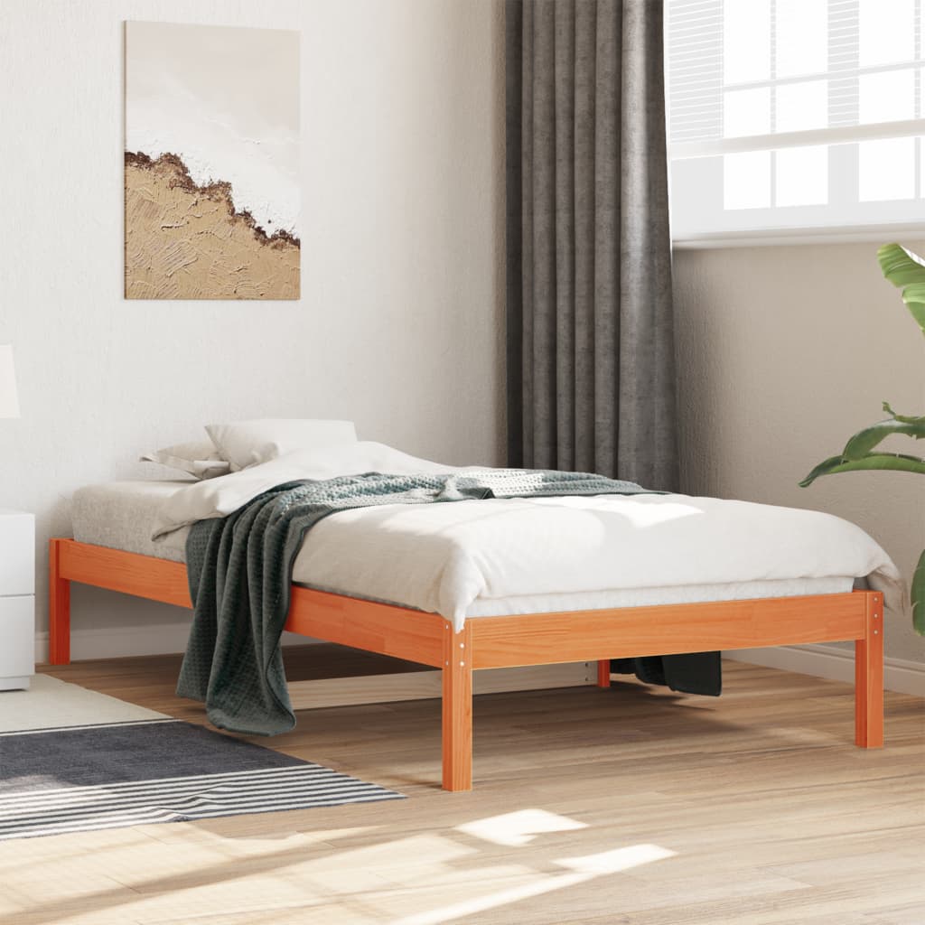 vidaXL Day Bed without Mattress Wax Brown 90x200 cm Solid Wood Pine 1