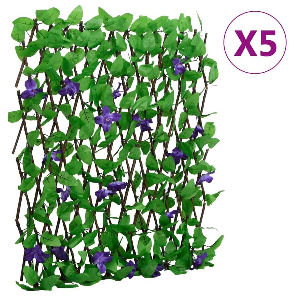 vidaXL Artificial Ivy Trellis Expandable 5 pcs Green 180x70 cm 1