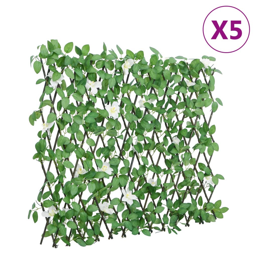 vidaXL Artificial Ivy Trellis Expandable Green 5 pcs 186x30 cm 1