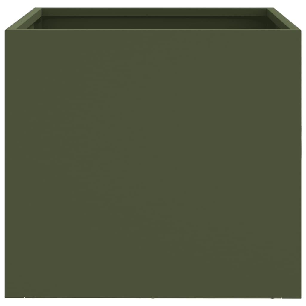 vidaXL Planters 2 pcs Olive Green 32x30x29 cm Steel 4
