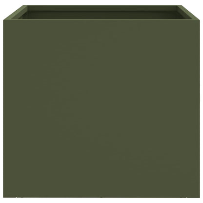 vidaXL Planters 2 pcs Olive Green 32x30x29 cm Steel 4