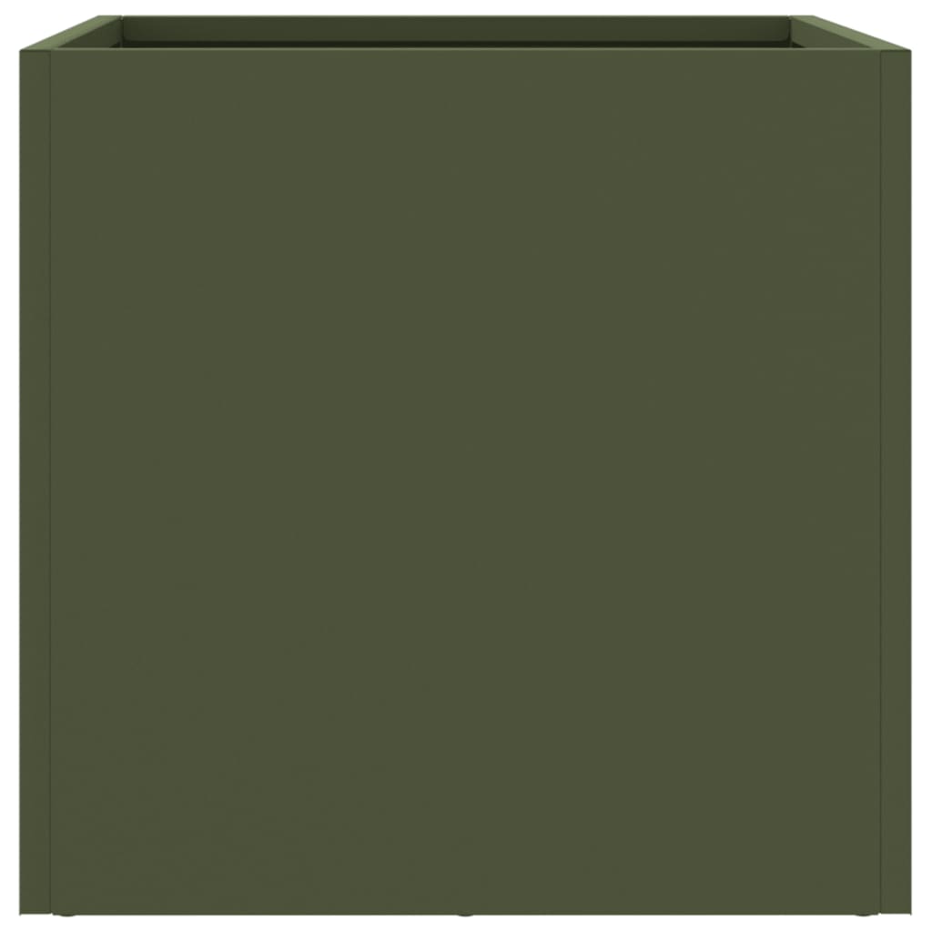 vidaXL Planters 2 pcs Olive Green 32x30x29 cm Steel 5