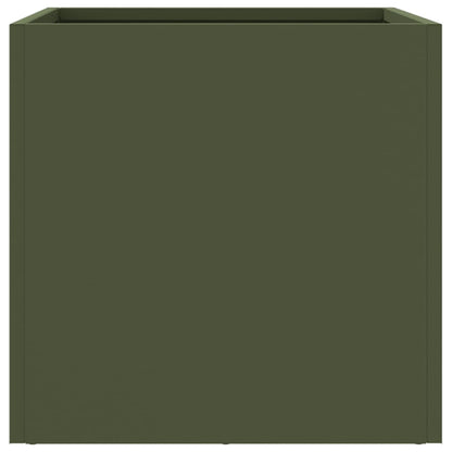 vidaXL Planters 2 pcs Olive Green 32x30x29 cm Steel 5