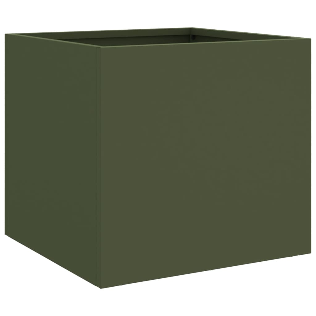 vidaXL Planters 2 pcs Olive Green 32x30x29 cm Steel 6