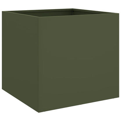 vidaXL Planters 2 pcs Olive Green 42x40x39 cm Steel 4
