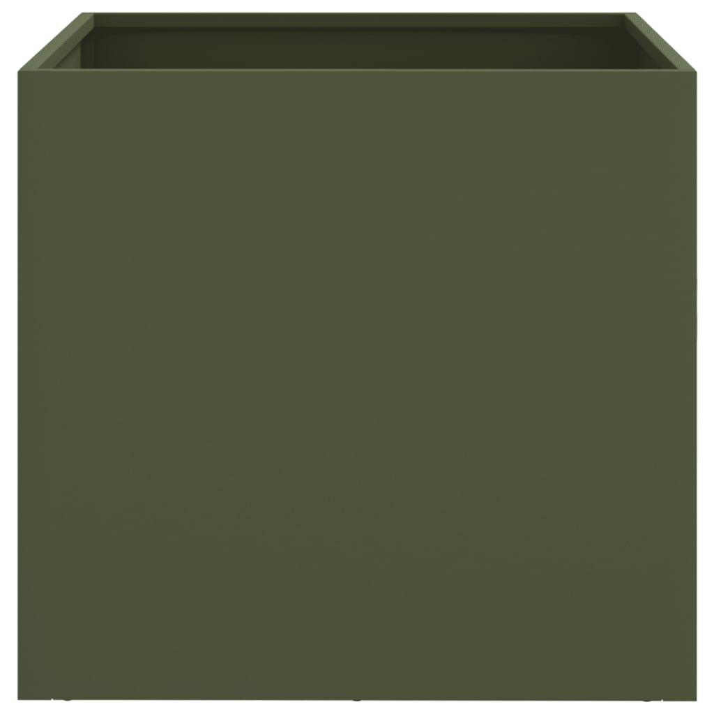 vidaXL Planters 2 pcs Olive Green 42x40x39 cm Steel 5