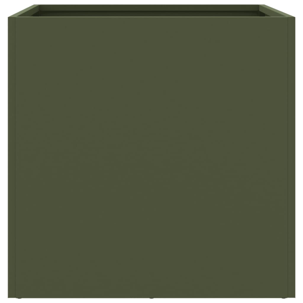 vidaXL Planters 2 pcs Olive Green 42x40x39 cm Steel 6