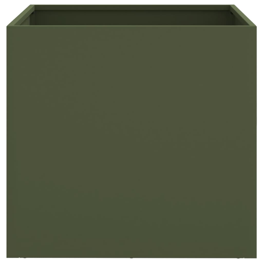 vidaXL Planters 2 pcs Olive Green 49x47x46 cm Steel 4