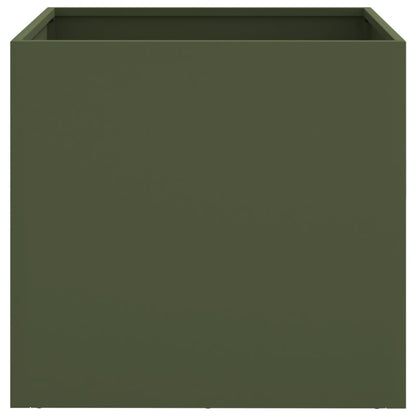 vidaXL Planters 2 pcs Olive Green 49x47x46 cm Steel 4