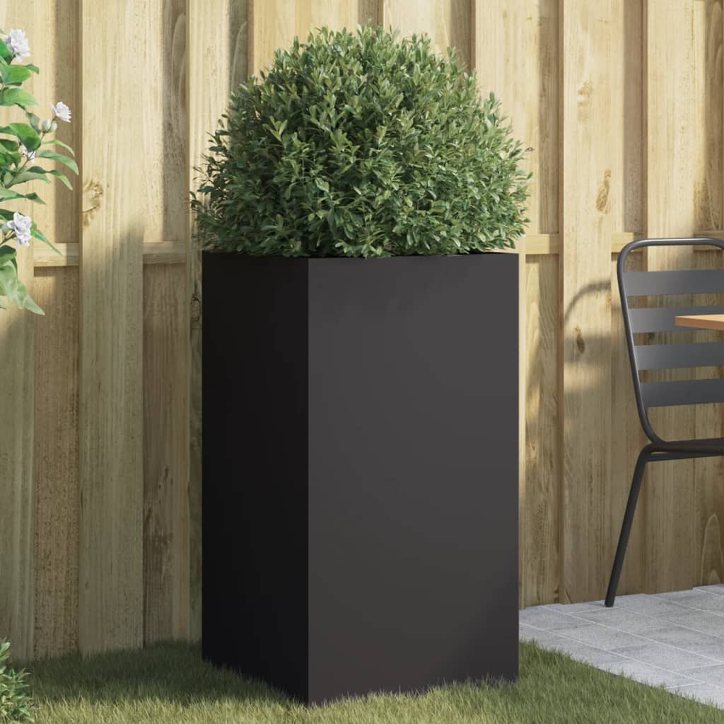 vidaXL Planter Black 42x38x75 cm Steel 1